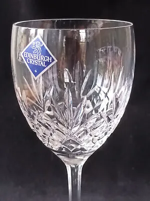 Edinburgh Crystal Tay Pattern Tall Wine Glass Perfect Still Labeled Looks Unused • £12