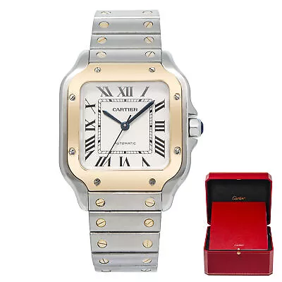 Cartier Santos 4075 W2SA0016 Complete Two Tone Yellow Gold Automatic Watch 35mm • $7995