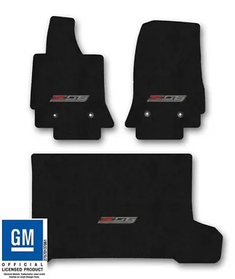$368.98 • Buy  Corvette C7 Coupe Ebony Black Floor Mat 3pc Set With Z06 Super Charged Logo 
