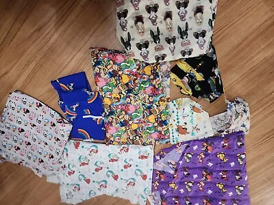 Lot Of Fabric Scraps Hocus Pocus Mario Bros Disney Alice In Wonderland Mermaid • $40.96