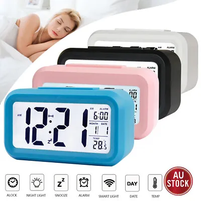 $12.19 • Buy Electronic LED Digital Alarm Clock Snooze Bedside Table Time Display USB Office