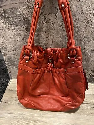 B Makowsky Large Red Leather Purse Magnetic Closure Outside Pockets • $34.99