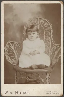 Girl In Wicker Chair Manchester New Hampshire Hamel Old Cabinet Photo Portrait • $6.99