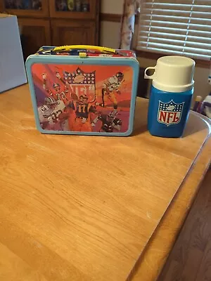 Vintage 1978 NFL Football Metal  Lunchbox AFC And NFC With Thermos • $89.95