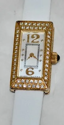 Marc Jacobs Gold 18K Yellow Gold Plated .20 CTW Diamond Case Watch MJ1026 • $308.75