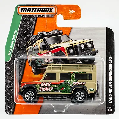 2015 Matchbox #96 Land Rover Defender 110 BEIGE | MBX SWAMP TOURS | SHORT CARD • $3.99