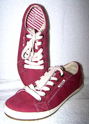 Taos Star Ruby Red Wash Womens Canvas Sneakers STA12844 Size 7 / 38 • $21.99