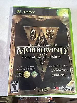 Elder Scrolls Morrowind Game Of Year Original Microsoft XBOX Black Label NO MAP • $14