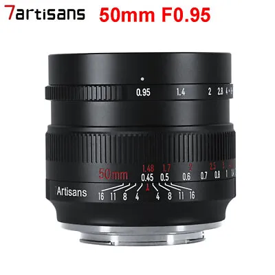 7artisans 50mm F0.95 APS-C Lens For Sony E Nikon Z Fuji FX Canon EOS-M RF M43  • $188.10