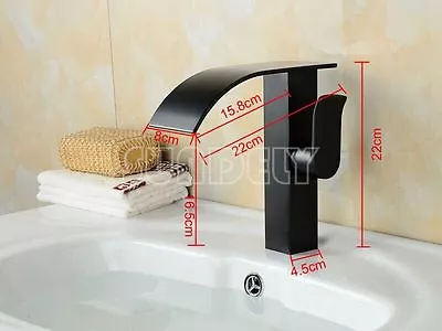 £45.45 • Buy Waterfall Counter Top Basin Mixer Tap Taps Bathroom Sink Tall Chrome New
