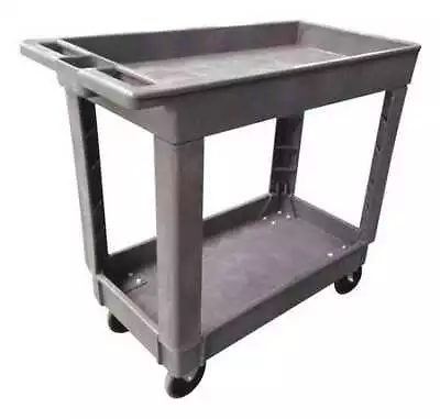 Zoro Select 5Uth9 2-Shelf Flat Plastic Utility Cart With Deep-Lipped Plastic • $118.99
