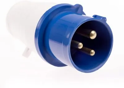 Mains Plug 240V 16A Blue 3 Pin Electric Hook Up Caravan Connector UK Stock • £4.75