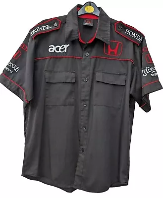 Honda Racing Team Black Embroidered Shirt Medium Retro Acer  • £20