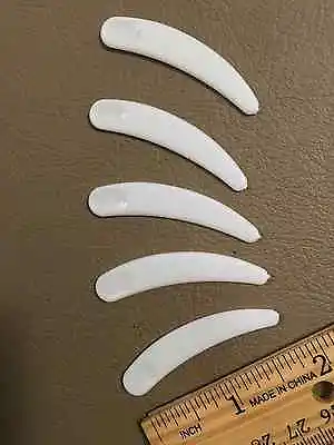 50 Mini White Curved Plastic Disposable Cosmetic Spatulas Spoons 2  Boomerang • $6.29