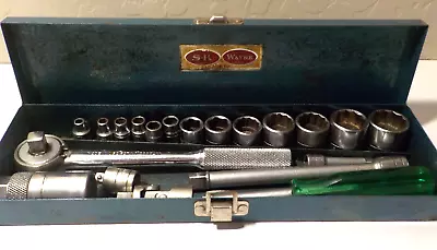 Vintage S-K Wayne 1/4 & 3/8 SOCKET SET 20 Pieces W/ Box Ratchet Extensions ++ • $65