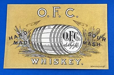 Old Taylor Distillery Glenns Creek Kentucky O.f.c. Sour Mash Whiskey Label • $40