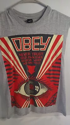 Obey Sleeveless T-shirt (S) Never Trust Your Own Eyes Believe What You Are Told • $15