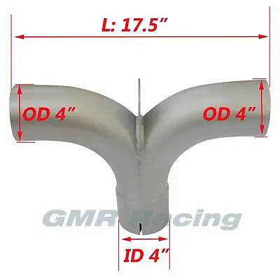 Aluminized 4  Inch 4  Y-PipeTruck Elbow With Divider Truck  Exhaust Elbow • $89.99