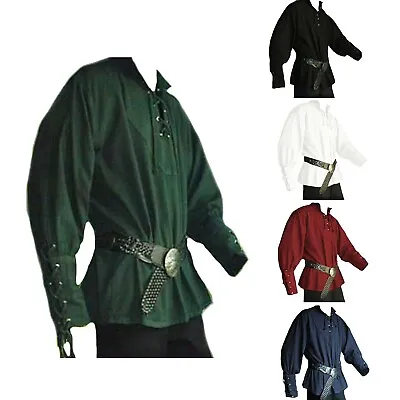 Mens Medieval Knight Tunic Renaissance Scottish Costume Retro Top • $18.95