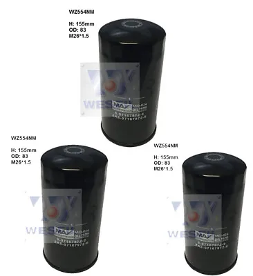 WESFIL NIPPON MAX OIL FILTER WZ554NM X3 • $58