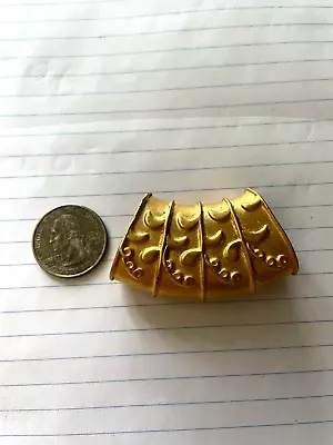 Vintage Scarf Clip Gold Tone Scarf Ring Slider Reversible Scroll Design • $9.95