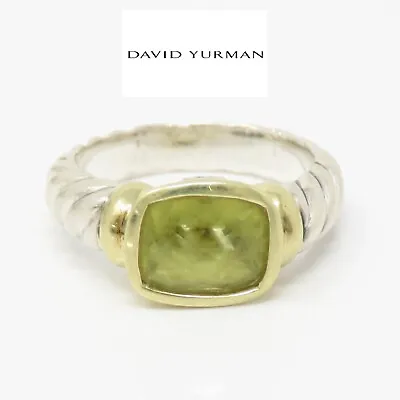 NYJEWEL David Yurman 925 Silver 14k Gold Peridot Cable Ring • $499