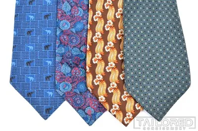 LOT Of 4 - LANVIN Colorful Mix Novelty 100% Silk Mens Luxury Tie Ties - 3.50  • $30