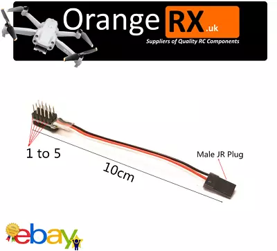 RC Servo Splitter 1 Female To 5 Male Breakout Cable Lead Drone ESC LED OrangeRX • £4.99