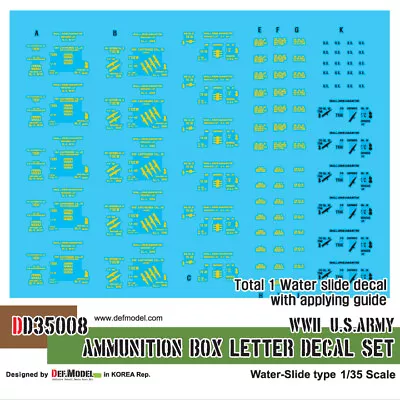 DEF Model 1/35 WWII US Ammunition Box Letter Decal Set • $14.95