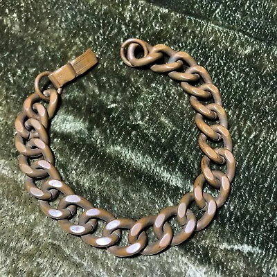 Men's Vintage Heavy Chunky Chain Link Solid Copper Bracelet 8  52g • $26.99