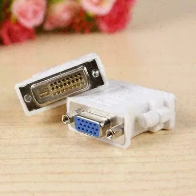 $2.68 • Buy 15 Pins White VGA Female To 24+1 Pin DVI-D Male Adapter Converter For PC Y9M3