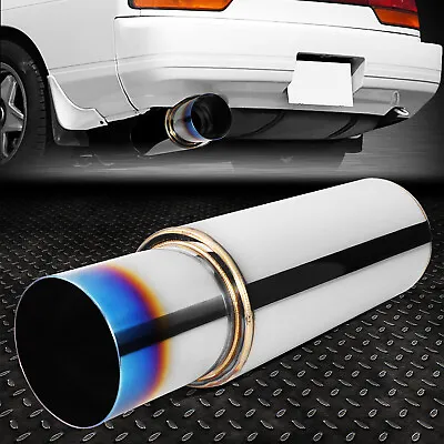 2.5  Inlet Stainless Steel Straight-through Exhaust Muffler 4  Od Burnt Tip • $32.88