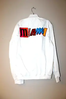 New NBA Miami Heat City Edition Embroidery Zip Up Nylon Jacket Men's L • $69.99