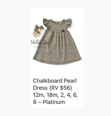 Matilda Jane Girls Baby Chalkboard Pearl 18 Month Platinum Dress Tunic • $9.99