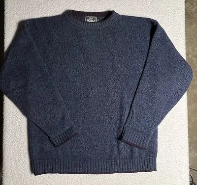 Vintage Woolrich Men’s Large Sweater Blue  Ski Snow Wool Blend Pullover Knit • $22.95