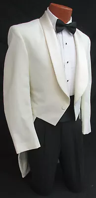 New Men's After Six Ivory Tuxedo Tailcoat Long Tails Wedding Groom Mason 39R • $59.99