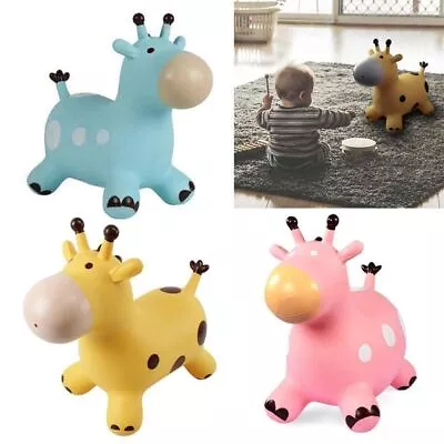 Outdoor Fun Inflatable Jumping Giraffe Bouncy Giraffe Horse Riding Kids Hopper • $52.15