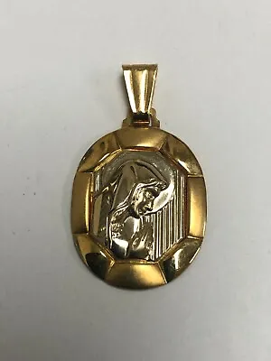 Solid Real 18k 750 Virgin Mary Madonna Made In Italy Charm Pendant • $450