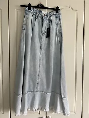 BNWT One Teaspoon Denim Florence Maverick Maxi Skirt Light Blue Waist 27!! • £21.99