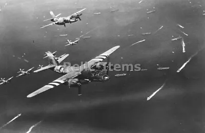 WW2 Picture Photo Martin B-26B Bombers Fly Formation During Invasion 1944 0740 • $5.31