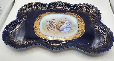 Antique Victoria Carlsbad Victorian Courting Couple Signed Stahl Tray #259 • $39.99