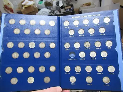 1916 -1945 Mercury Dime Complete Set Silver Coins 16-D Missing 19 UNC. Dimes • $127.50