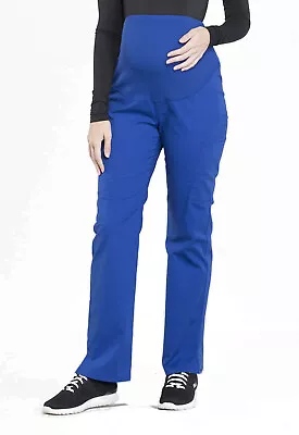 Cherokee Workwear Scrubs Maternity Straight Leg Tall Pant WW220T GAB Galaxy Blue • $32.98