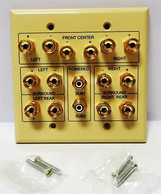 $24.90 • Buy 7.2 Surround Sound Home Theater Dual Gang Ivory Wall Plate Construct Pro #30871