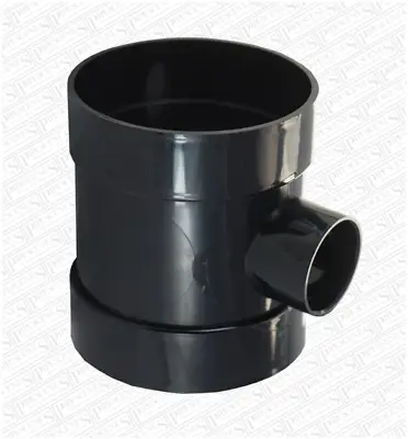 £7.59 • Buy Waste To Soil Adapter Boss Pipe 110mm To 40mm 43mm 1 1/2  Black