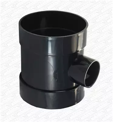 Waste To Soil Adapter Boss Pipe 110mm To 40mm 43mm 1 1/2  Black • £7.85