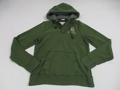 Abercrombie Sweater Men's Size XL Green Hoodie Muscle Long Sleeve Button • $24.88
