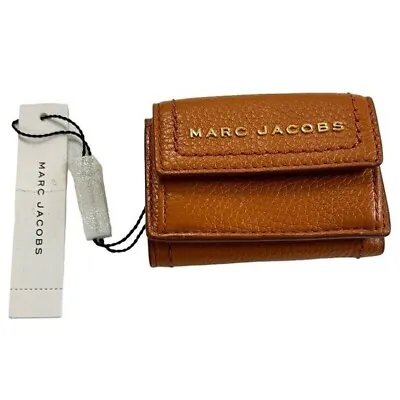 NWT Rare Sold Out Marc Jacobs Mini Trifold Wallet Smoked Almond Textured Leather • $92