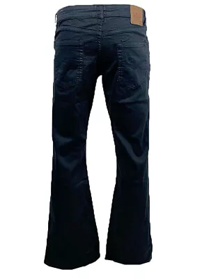 Men's LCJ Denim Flare Navy Blue Stretch Indie Retro Jeans 70s  Bell Bottoms  • £29.95