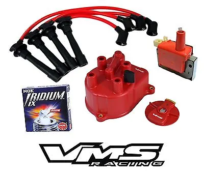 Vms Distributor Cap Rotor Wires Coil Ngk Spark Plugs For 92-00 Honda Civic D16 • $139.88